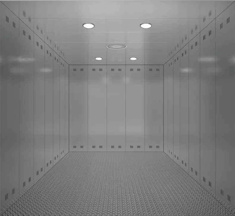 Goods lift cabin design reference from a supplier catalogue