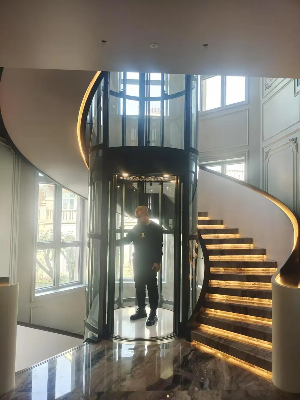 Panoramic & glass lift cabin design reference from a supplier catalogue
