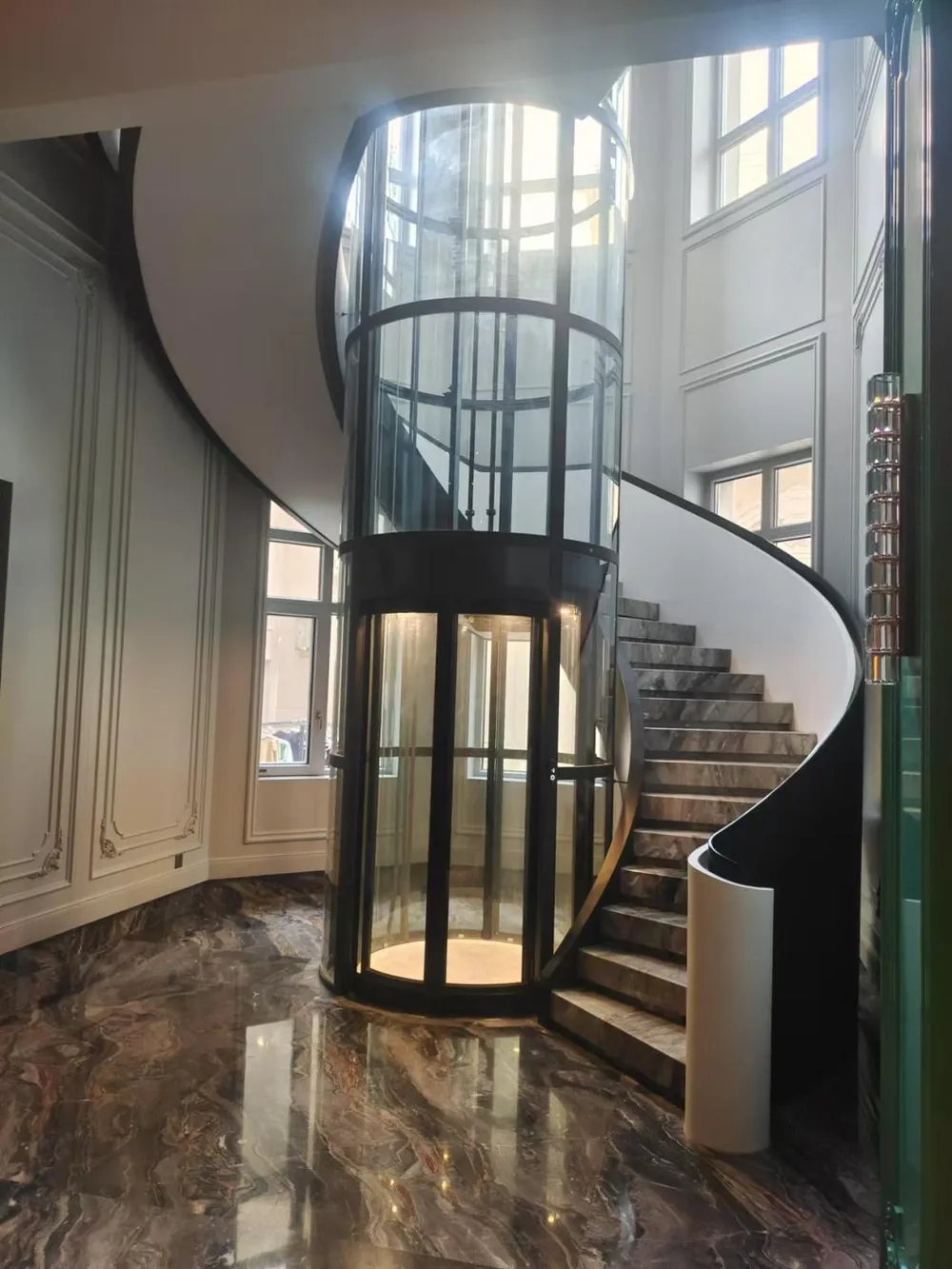 Panoramic & glass lift cabin design reference from a supplier catalogue