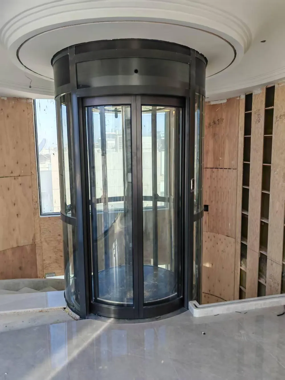 Panoramic & glass lift cabin design reference from a supplier catalogue