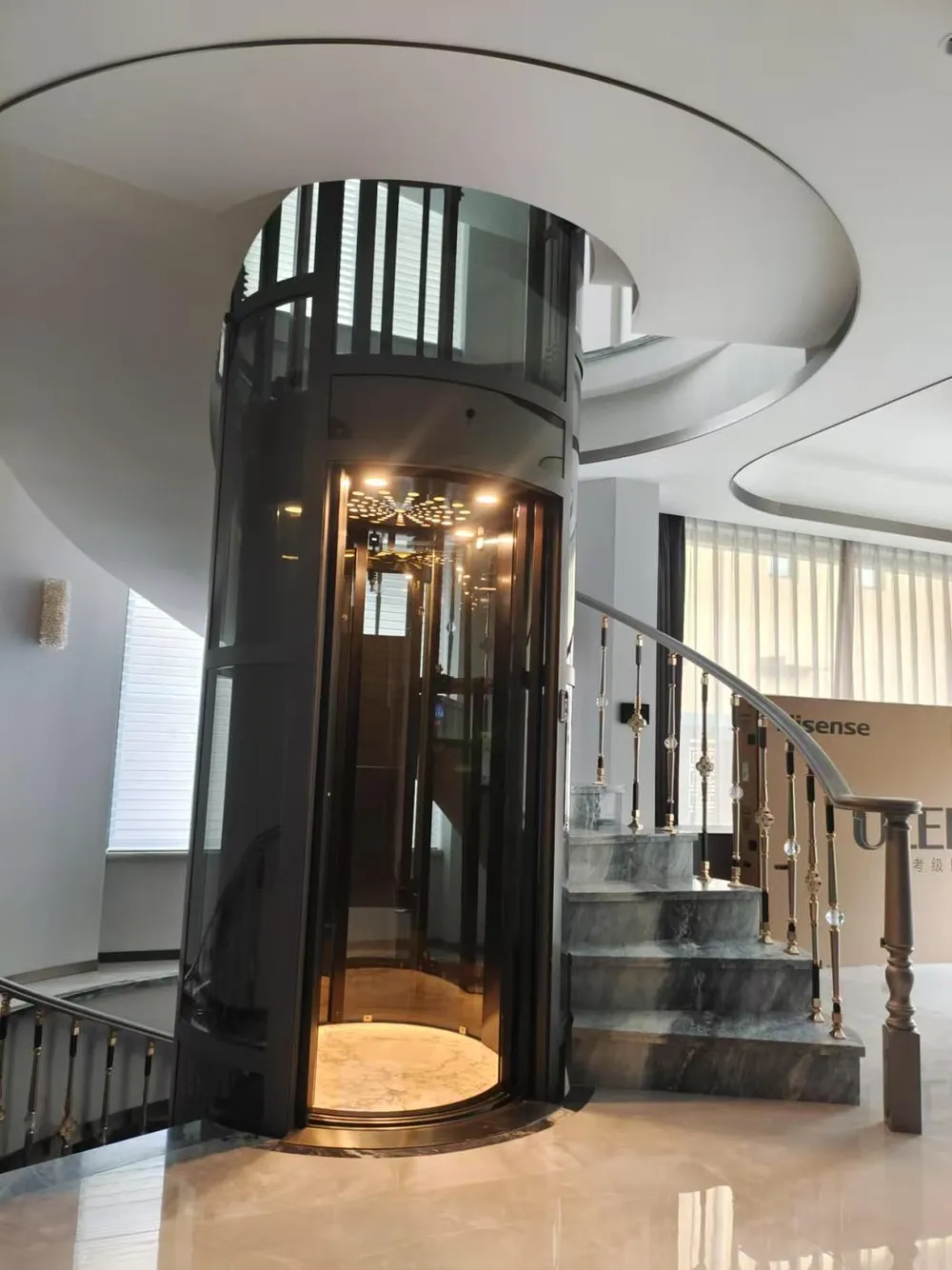 Panoramic & glass lift cabin design reference from a supplier catalogue