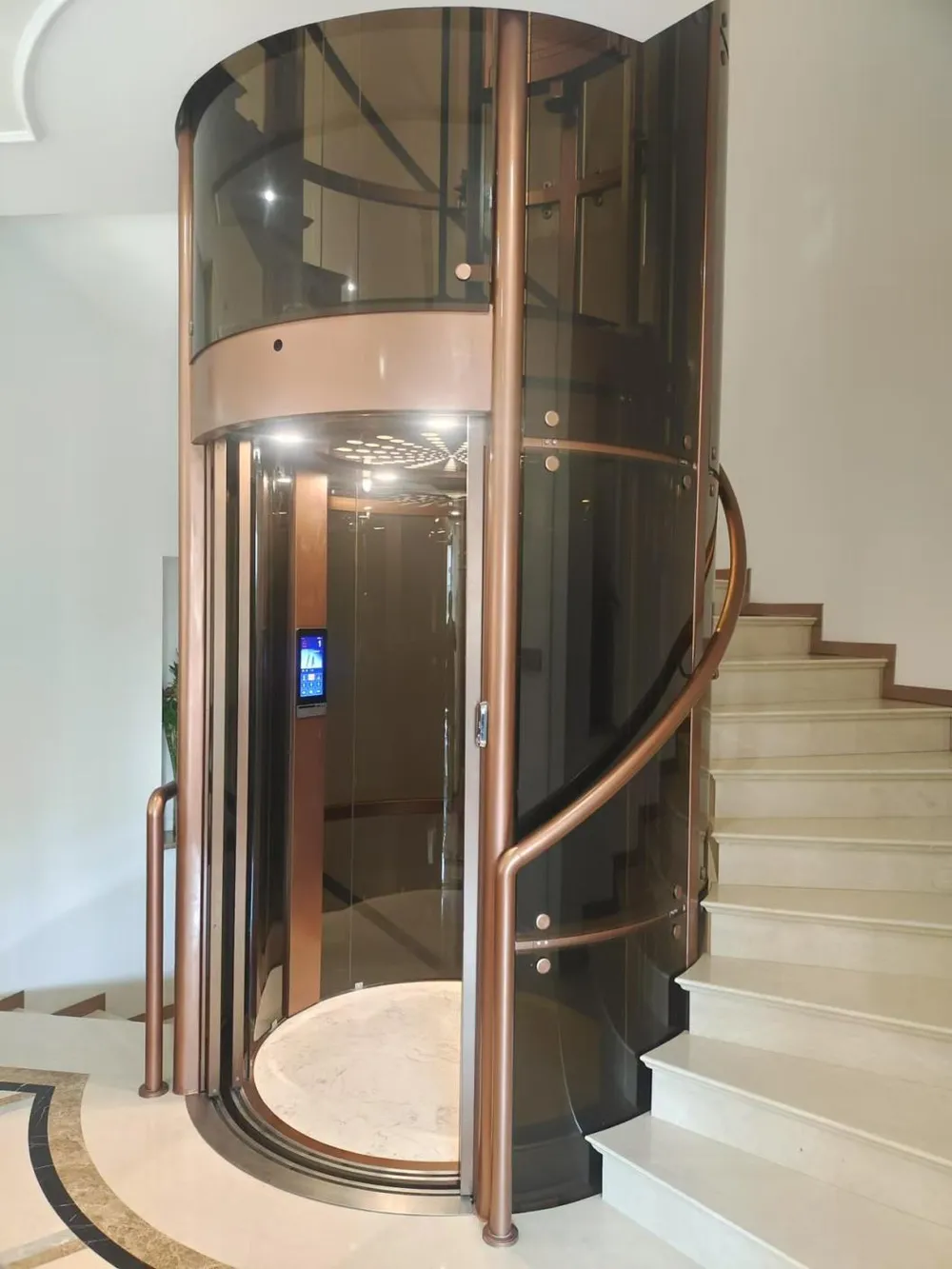 Panoramic & glass lift cabin design reference from a supplier catalogue