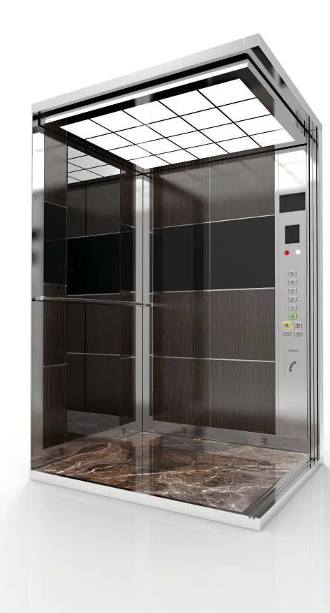 Passenger lift cabin design reference from a supplier catalogue