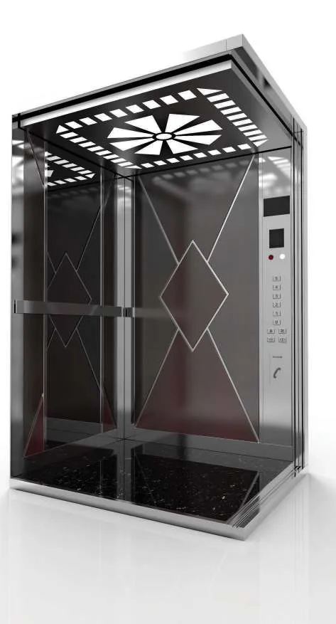 Passenger lift cabin design reference from a supplier catalogue