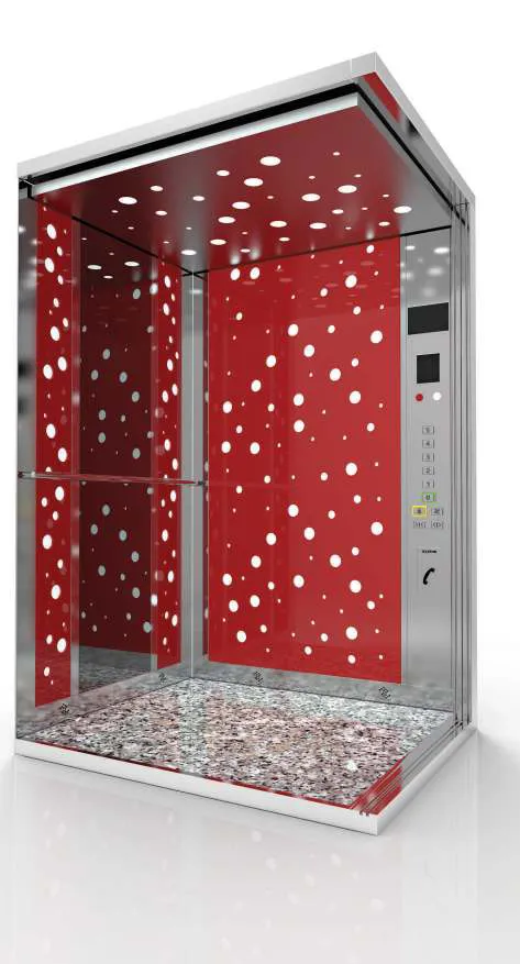 Passenger lift cabin design reference from a supplier catalogue