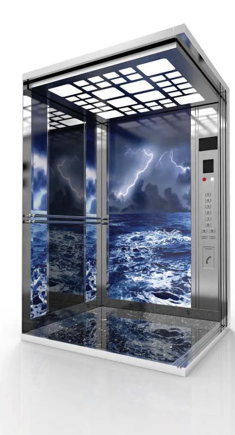 Passenger lift cabin design reference from a supplier catalogue