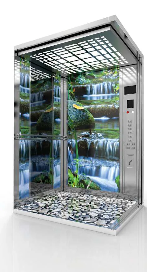Passenger lift cabin design reference from a supplier catalogue
