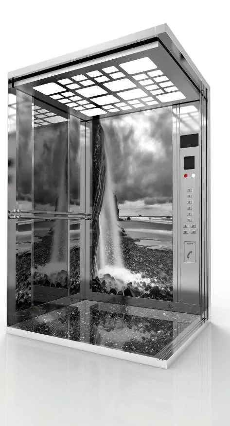 Passenger lift cabin design reference from a supplier catalogue