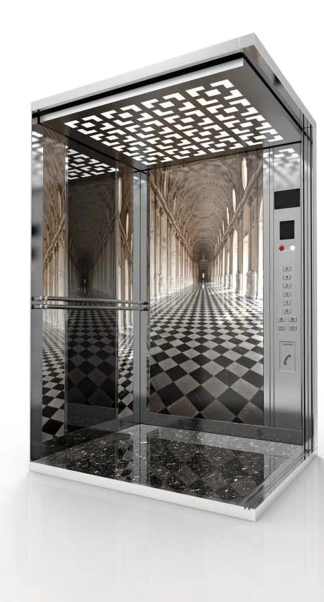 Passenger lift cabin design reference from a supplier catalogue