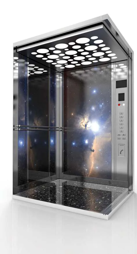 Passenger lift cabin design reference from a supplier catalogue