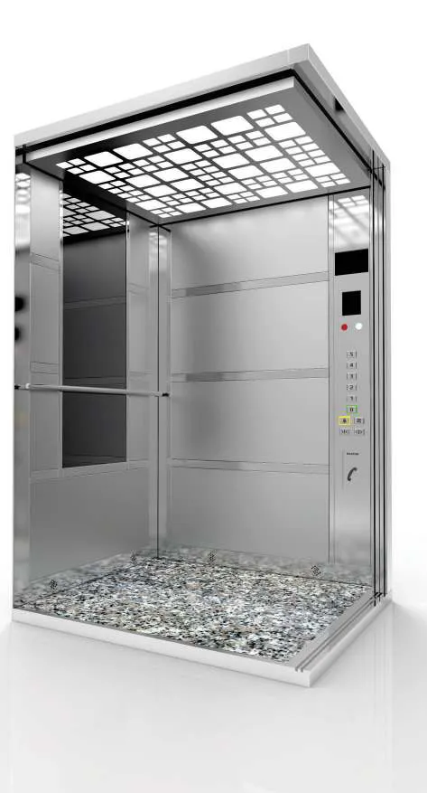 Passenger lift cabin design reference from a supplier catalogue
