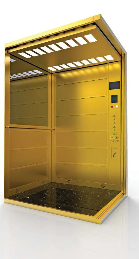 Passenger lift cabin design reference from a supplier catalogue