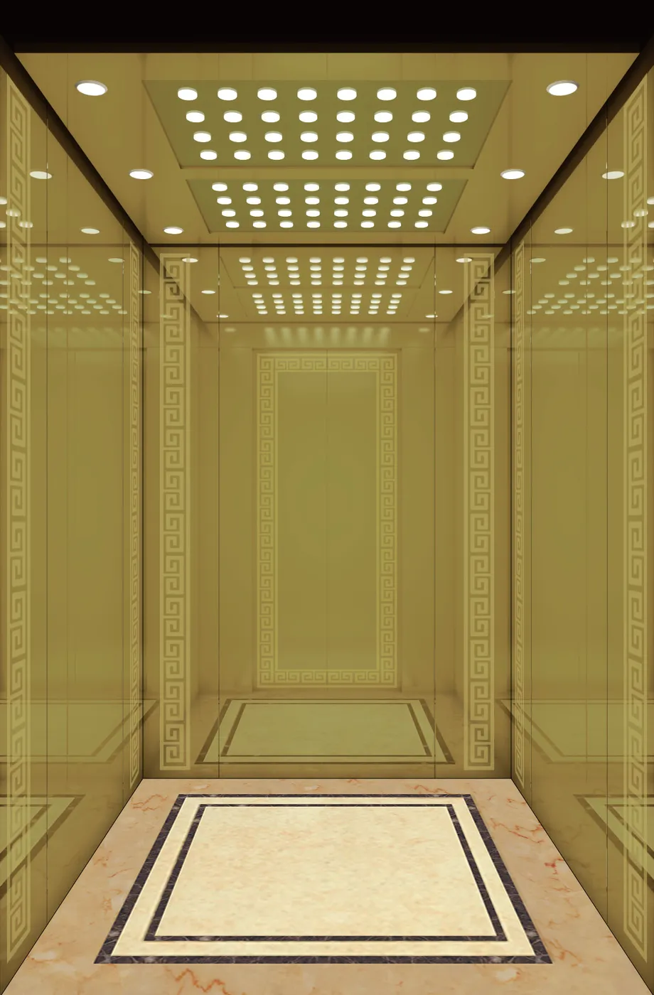 Passenger lift cabin design reference from a supplier catalogue