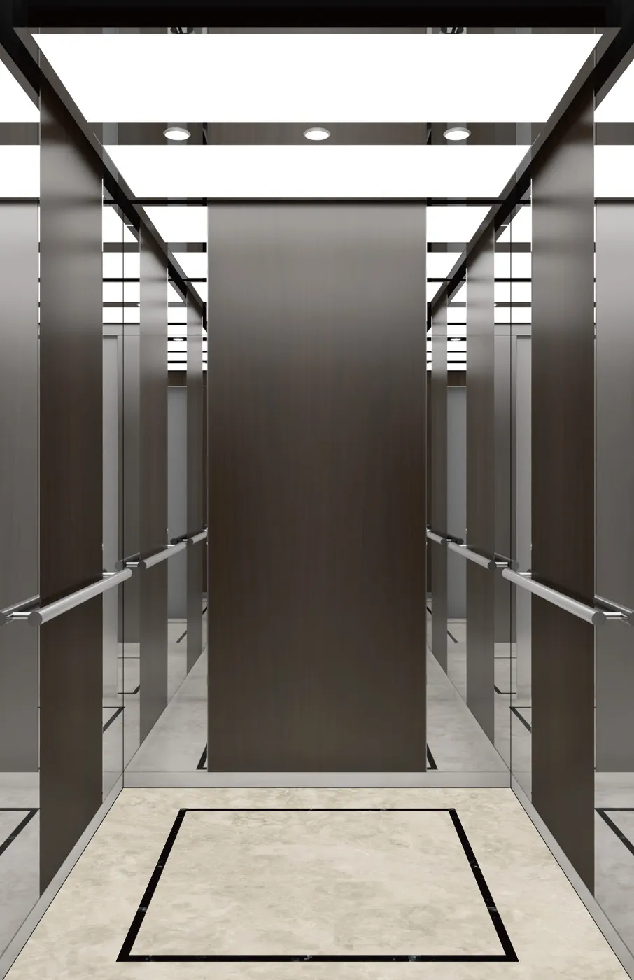 Passenger lift cabin design reference from a supplier catalogue