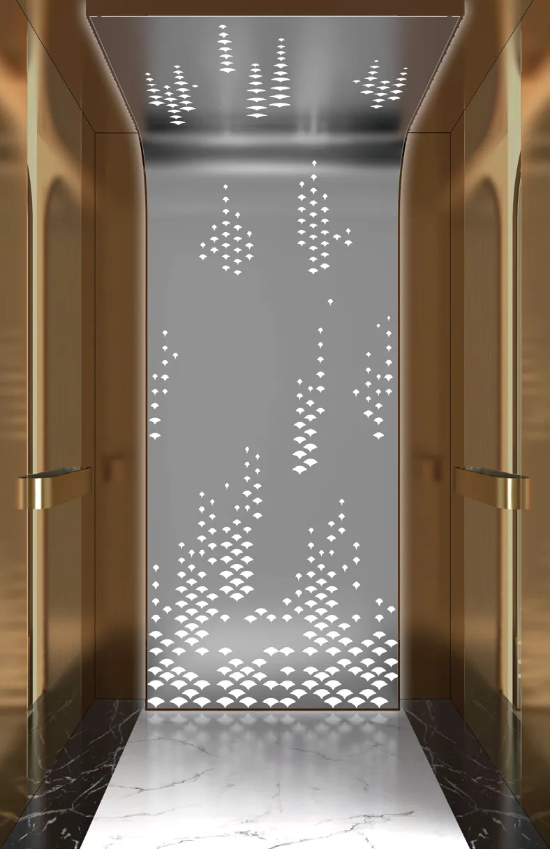 Passenger lift cabin design reference from a supplier catalogue