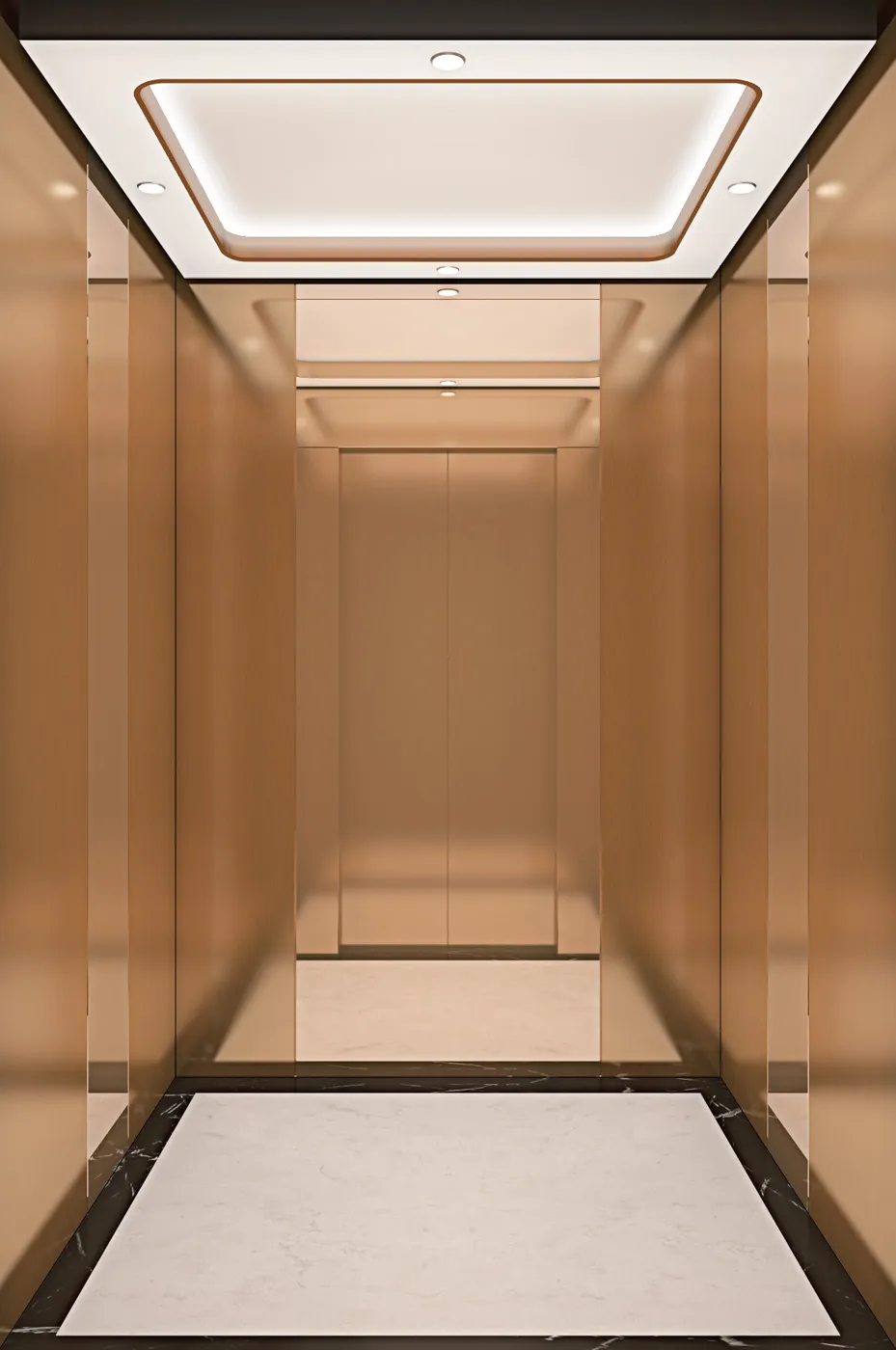 Passenger lift cabin design reference from a supplier catalogue