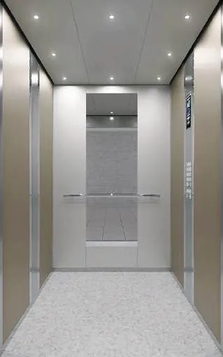Passenger lift cabin design reference from a supplier catalogue