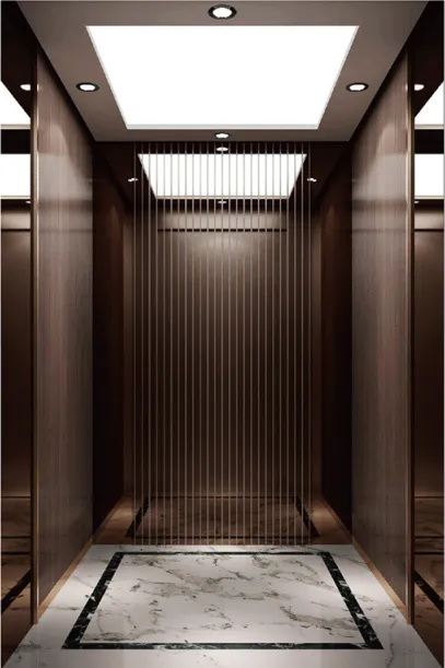 Passenger lift cabin design reference from a supplier catalogue
