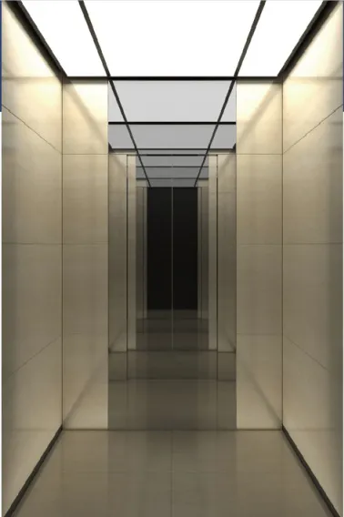 Passenger lift cabin design reference from a supplier catalogue